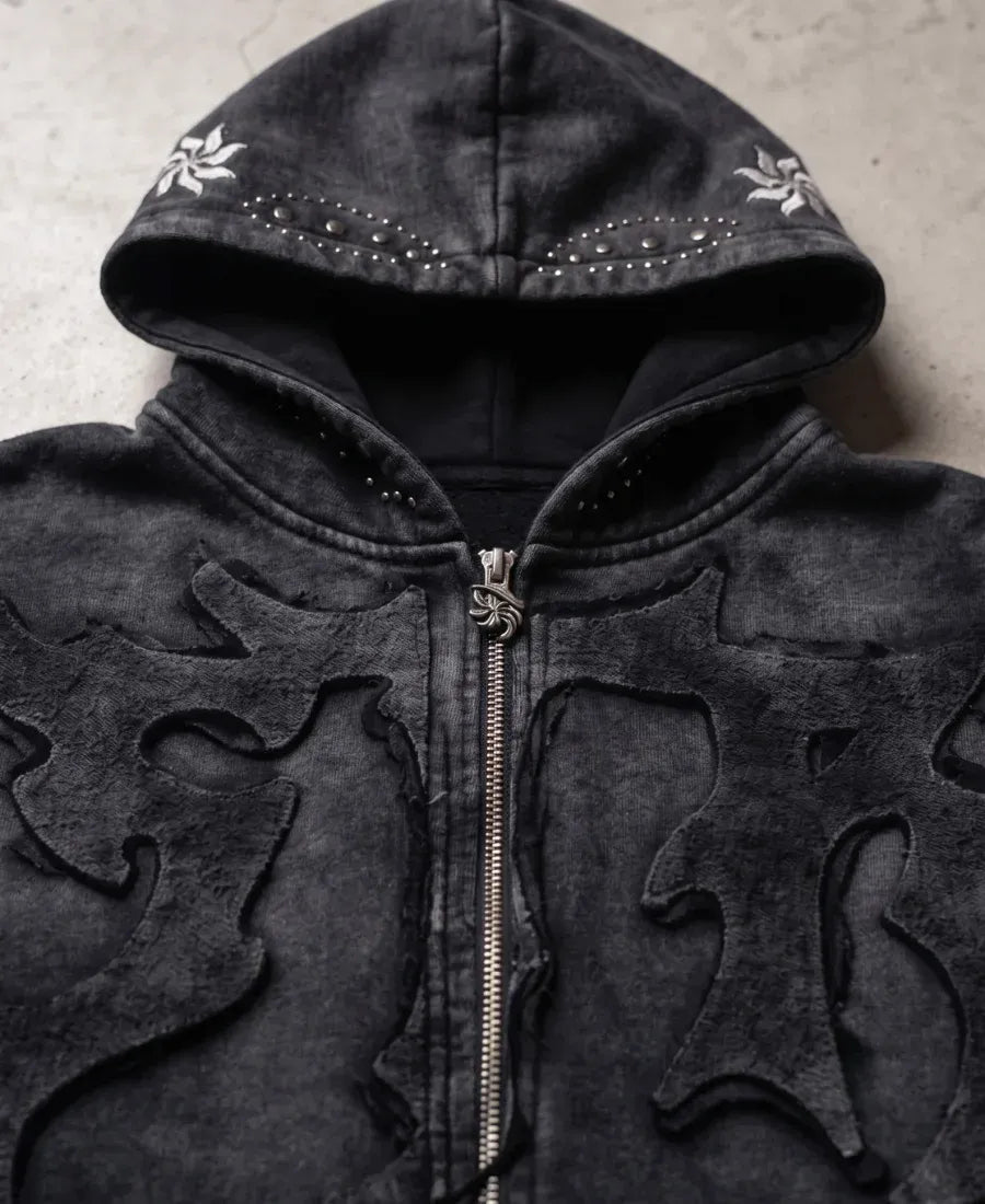 Flannel Sleeve Hoodie