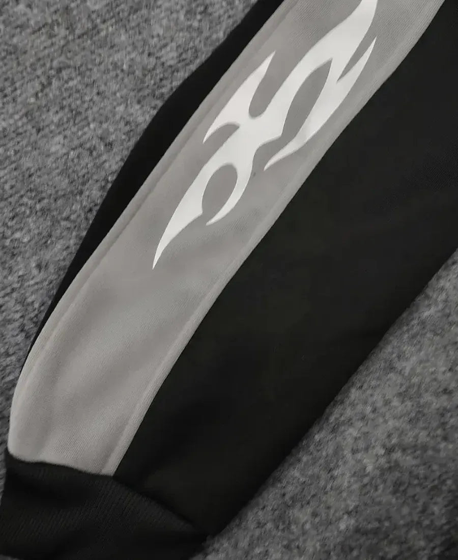 Tribal Sleeve Paneled Hoodie