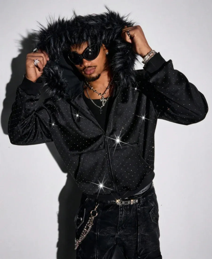 Stardust Faux Fur Zip-Up