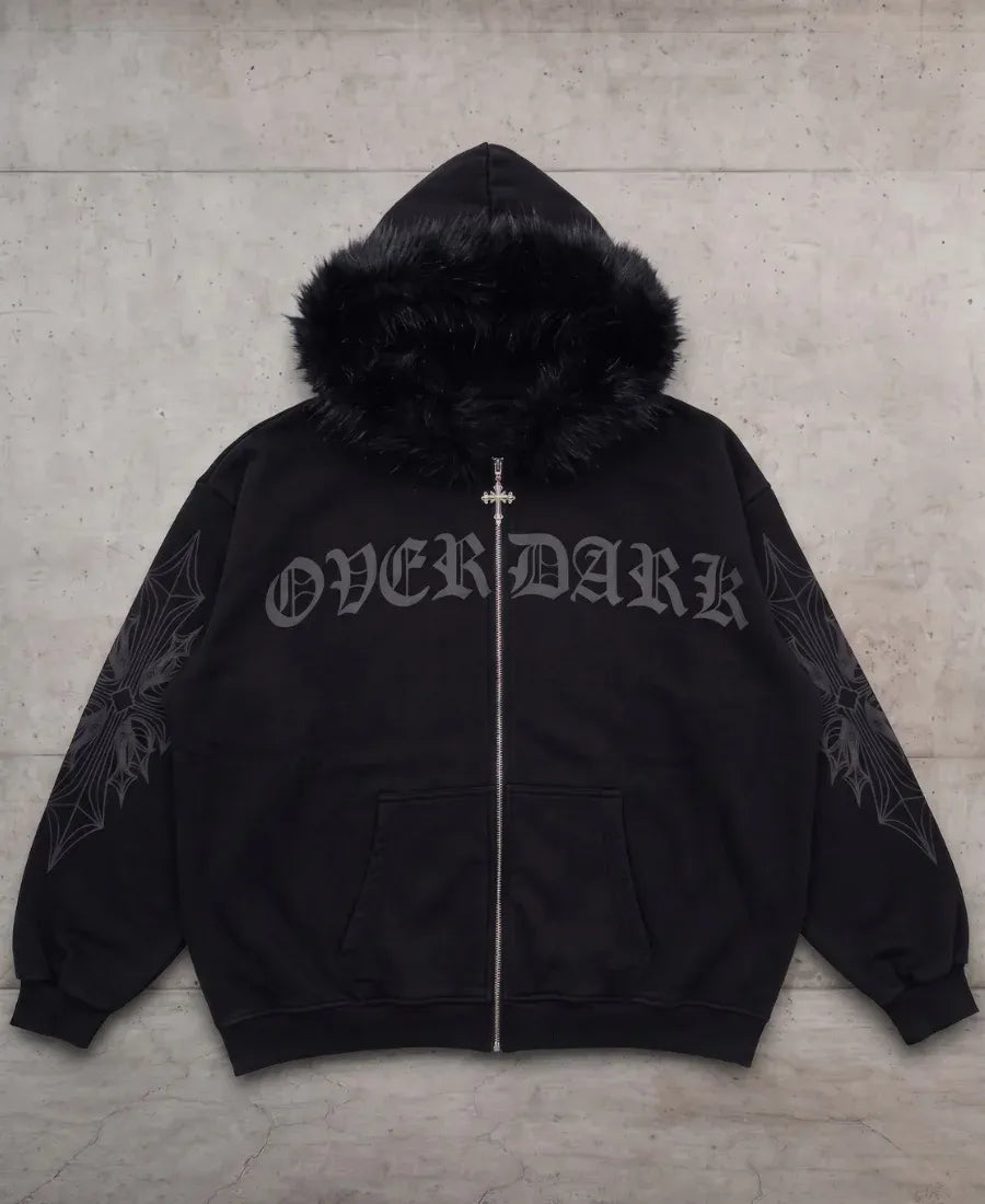 Over Dark Fur Hoodie