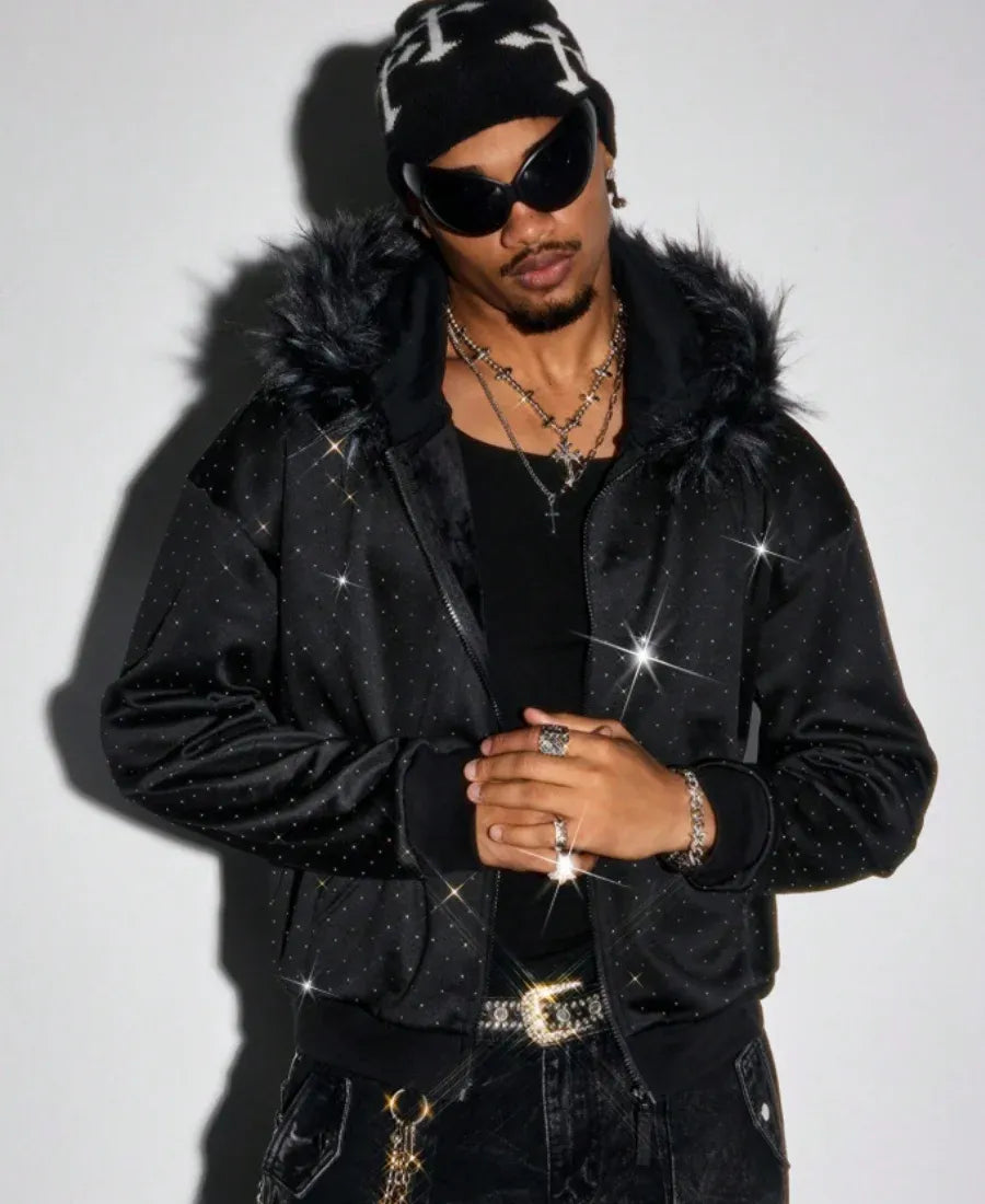 Stardust Faux Fur Zip-Up