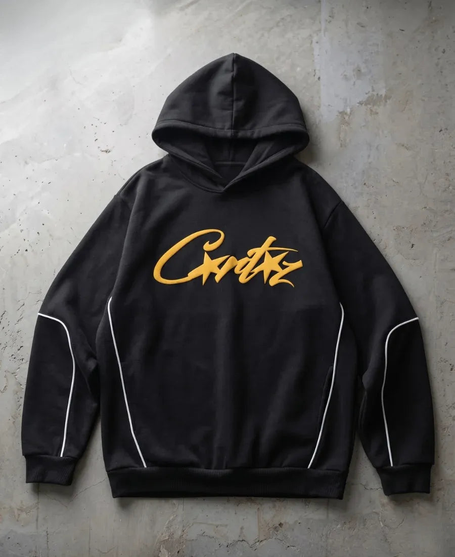 Yellow Script Piping Sweatshirt