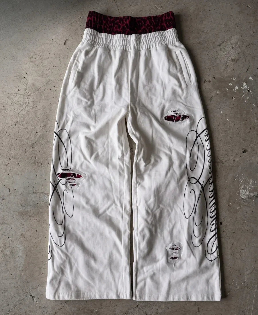 White Distressed Eşofman