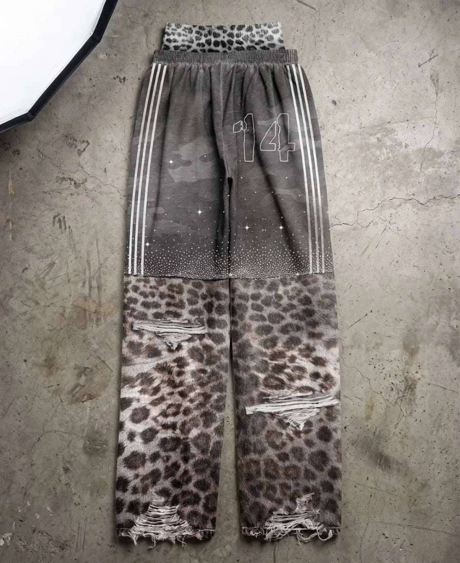 Grey Leopar Waisted Eşofman