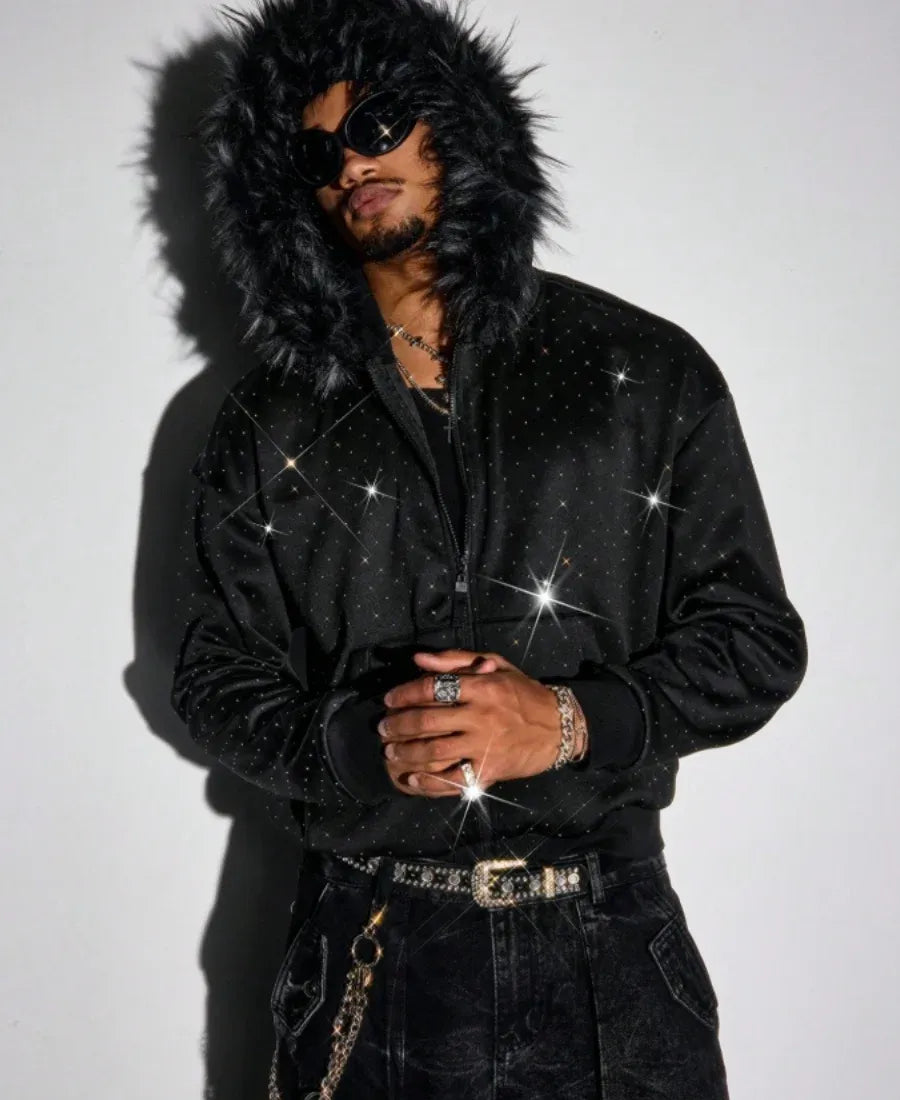 Stardust Faux Fur Zip-Up