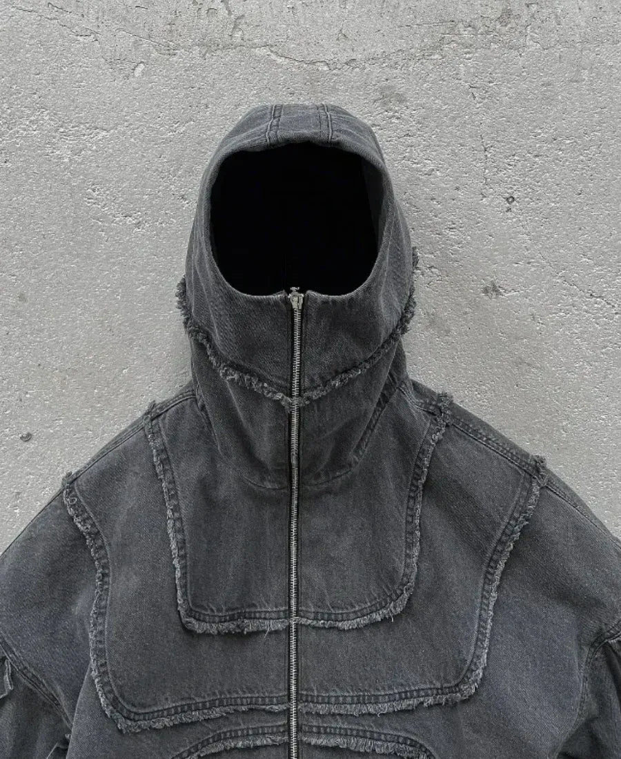 Denim Panel Hoodie
