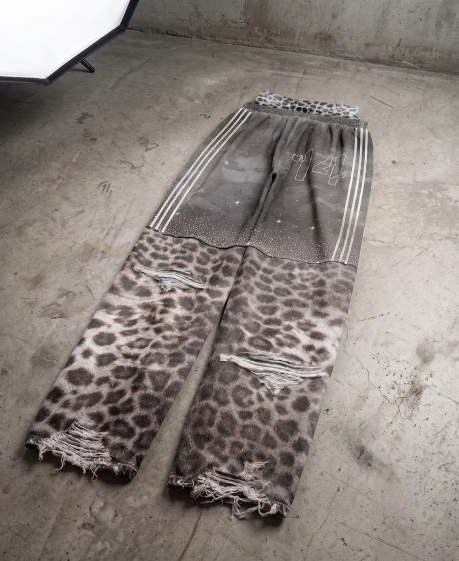Grey Leopar Waisted Eşofman