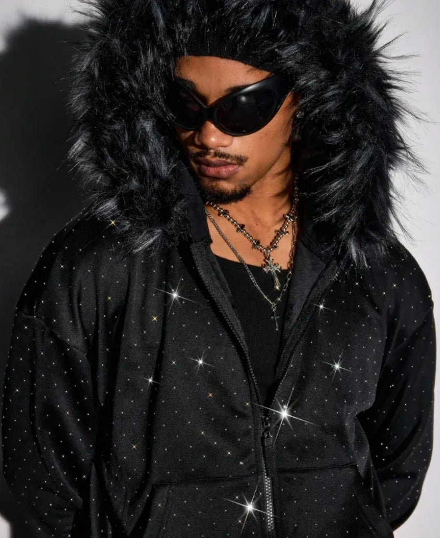 Stardust Faux Fur Zip-Up