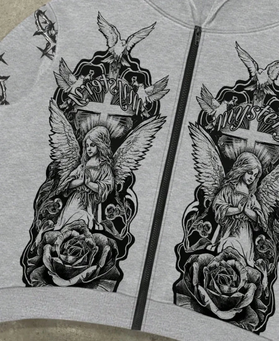Angelic Thorns Grey Zip-Up