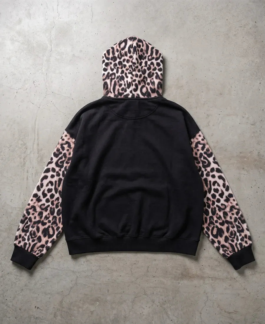 Leopard Patchwork Hoodie