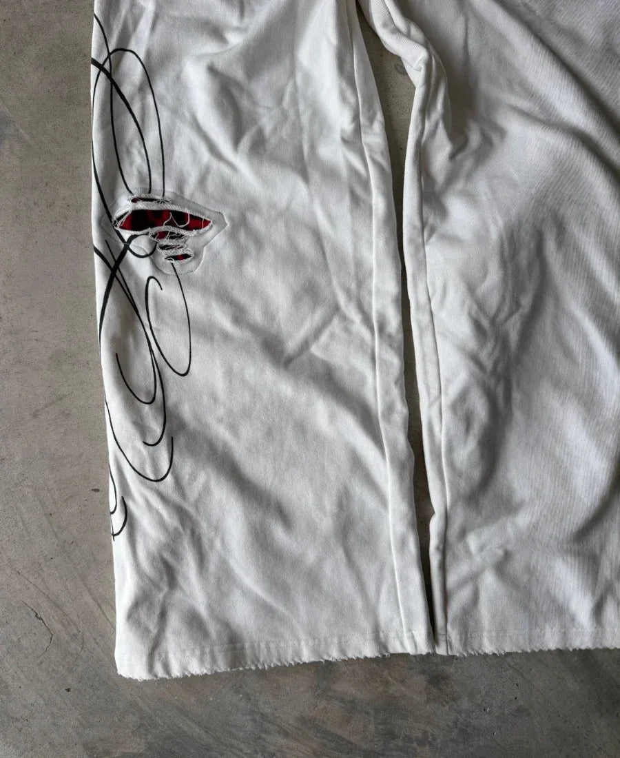 White Distressed Eşofman