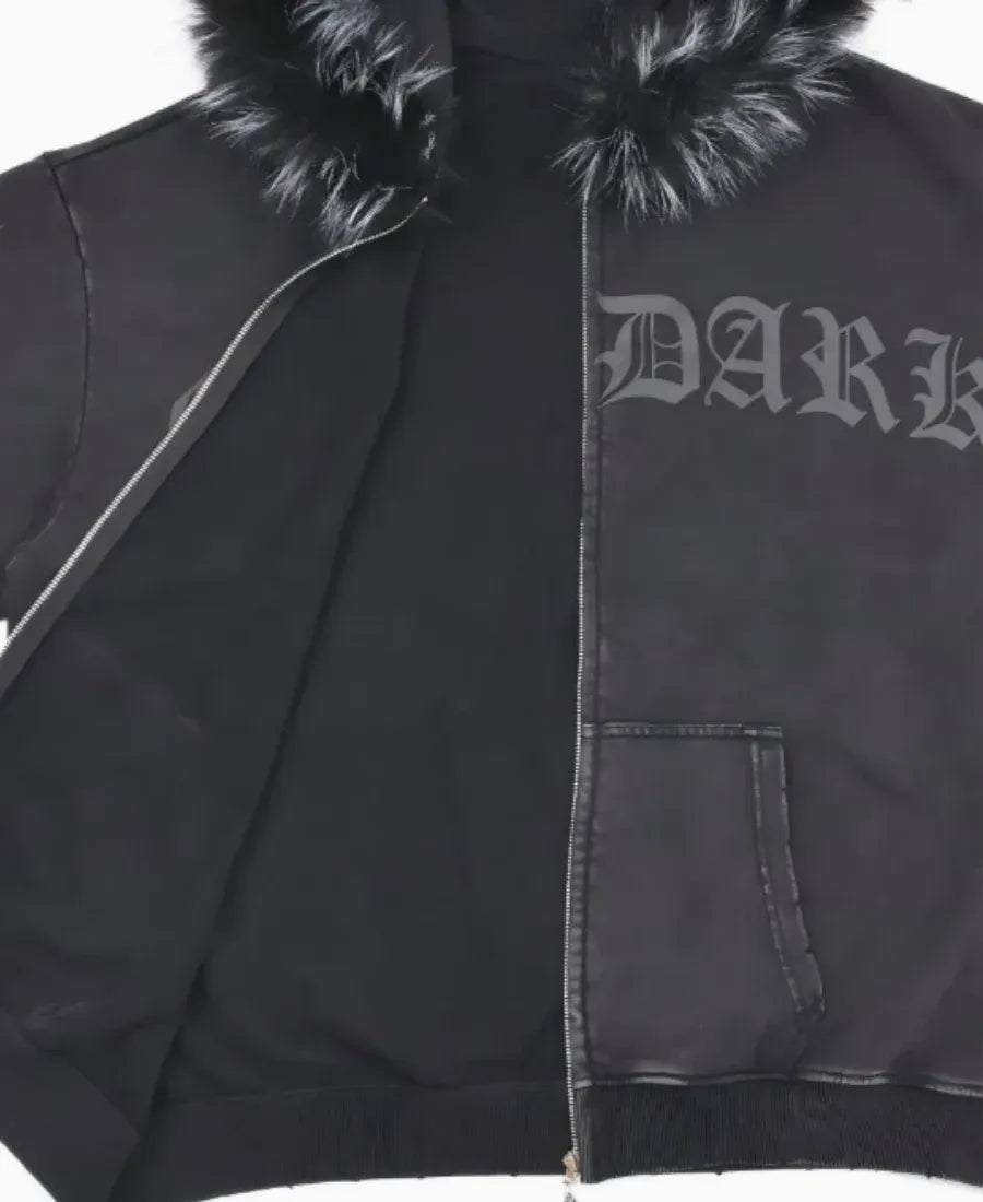 Over Dark Fur Hoodie