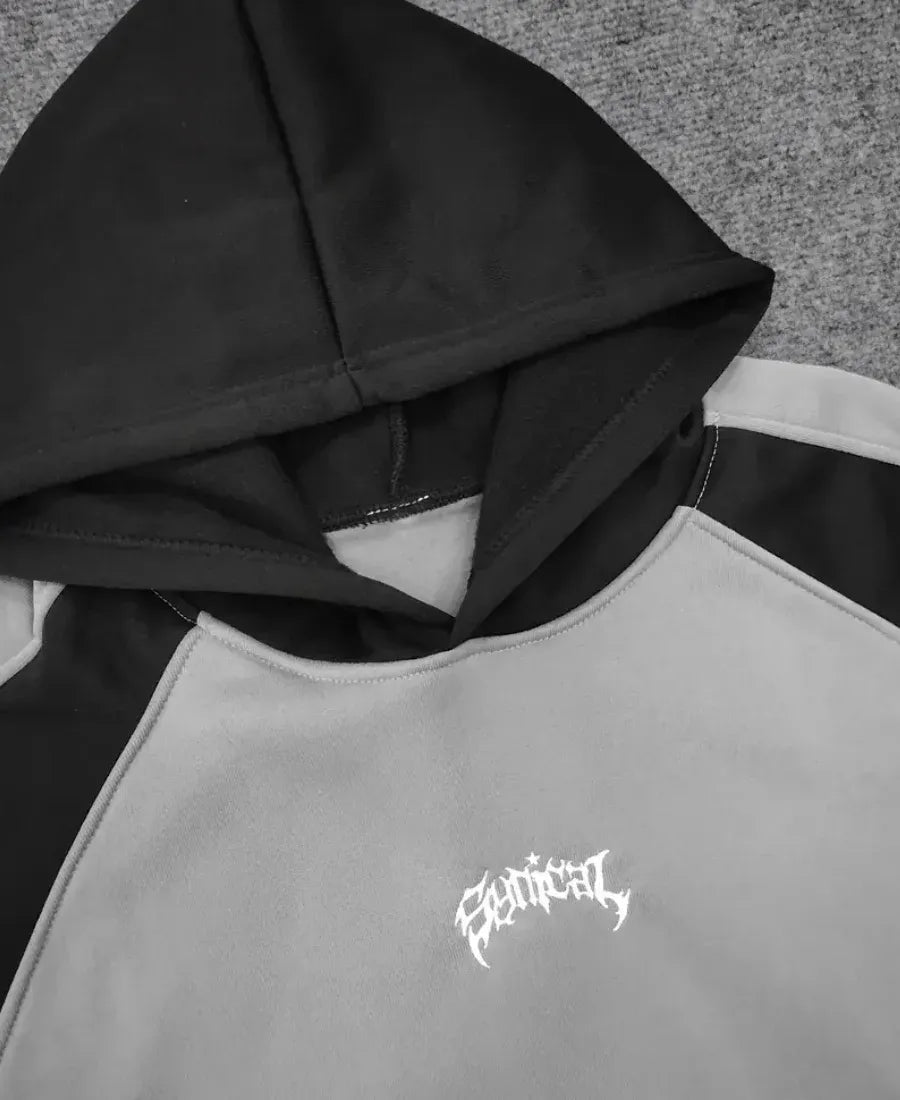 Tribal Sleeve Paneled Hoodie