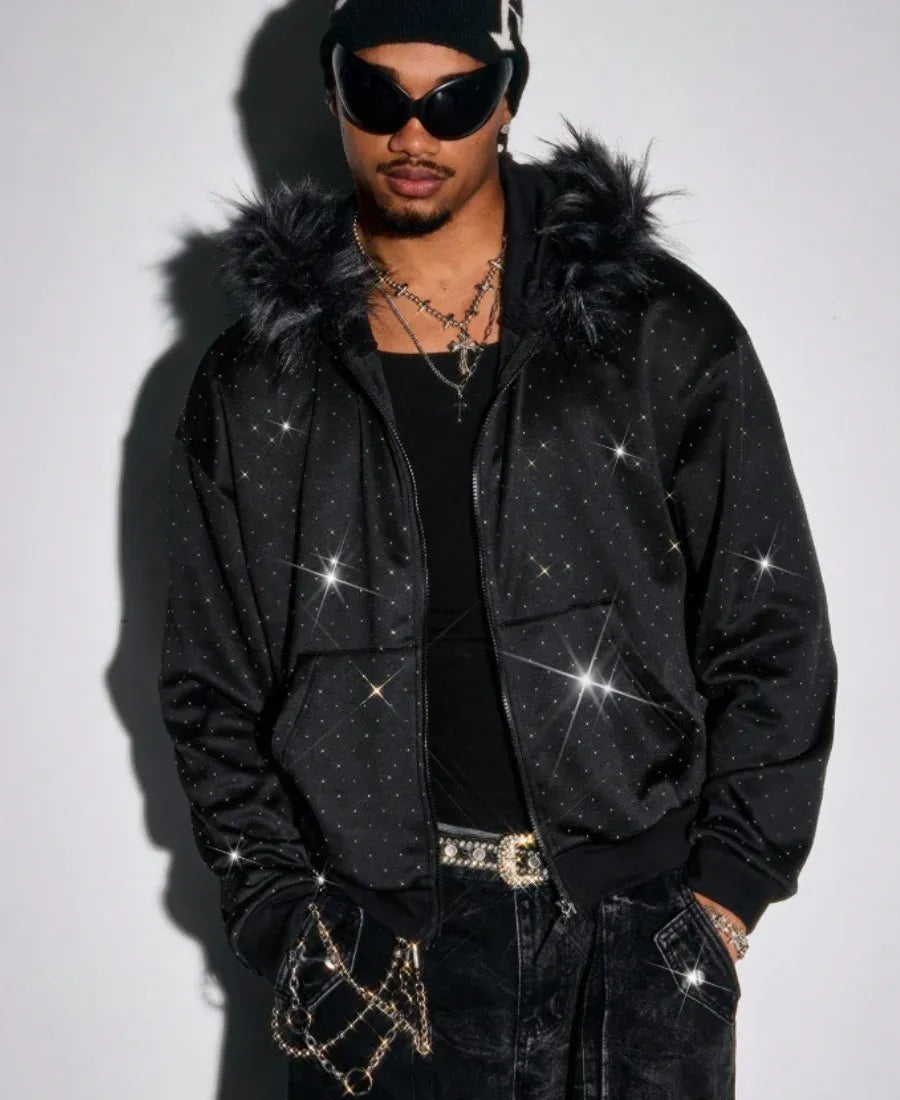 Stardust Faux Fur Zip-Up