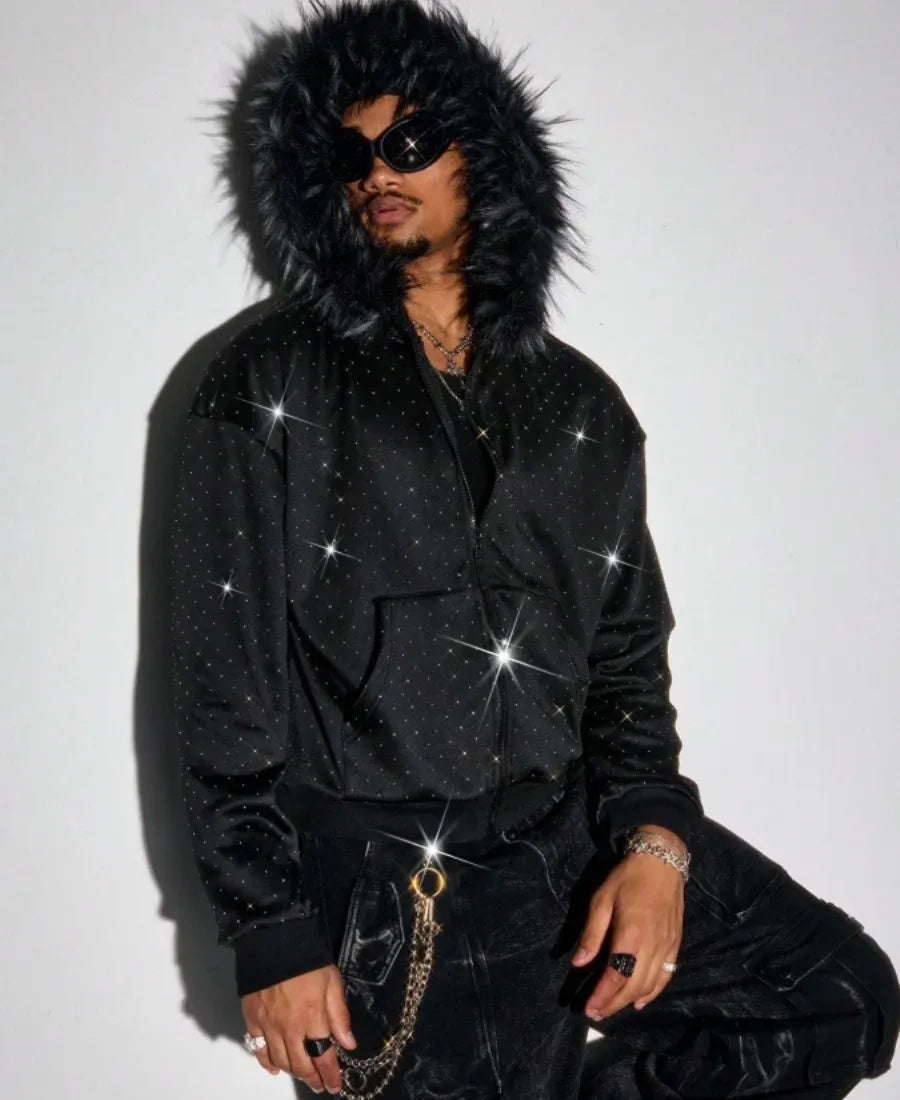 Stardust Faux Fur Zip-Up