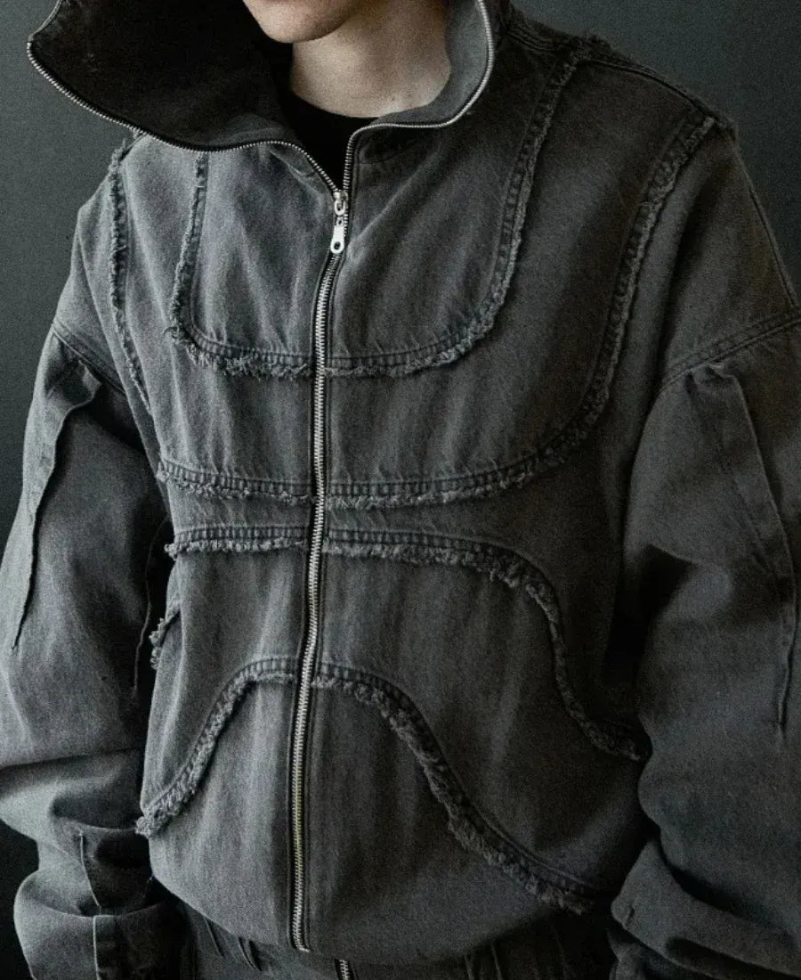 Denim Panel Hoodie