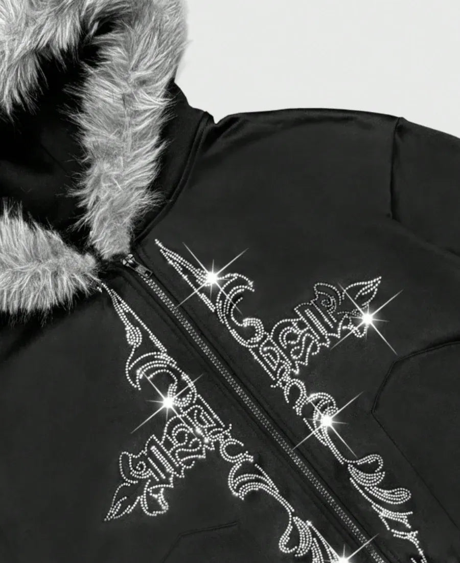 Opium Glitz Crucifix Hoodie