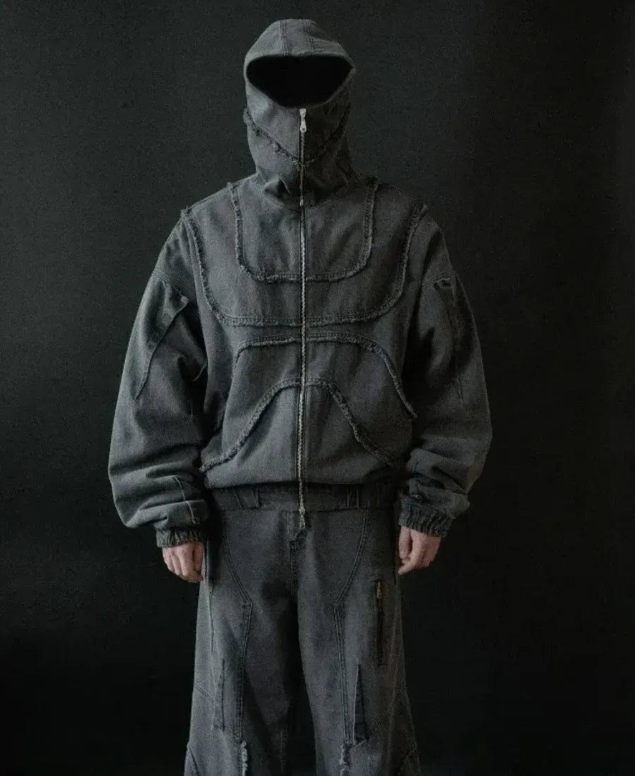 Denim Panel Hoodie